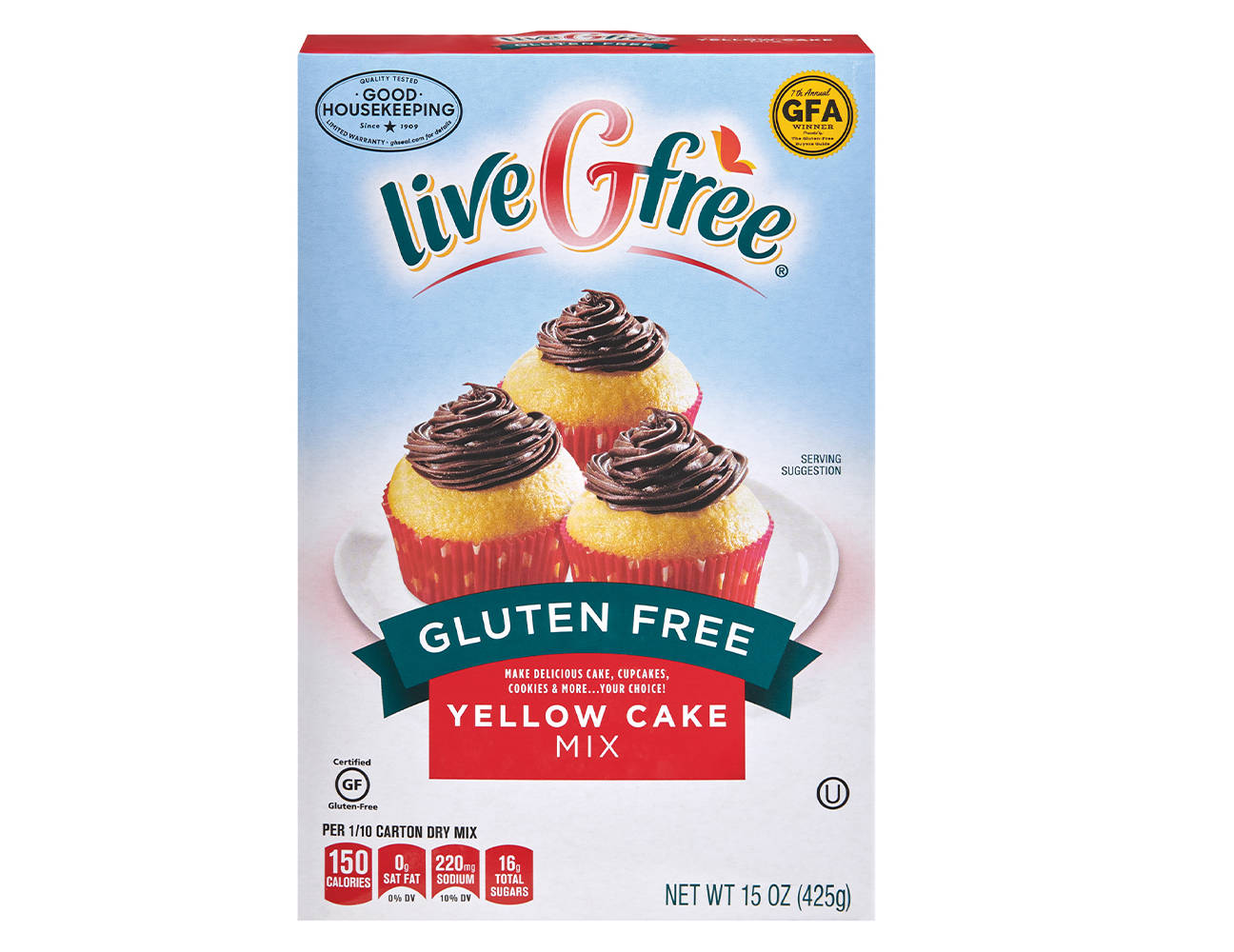 liveGfree Gluten Free Yellow Cake Mix, 15 oz